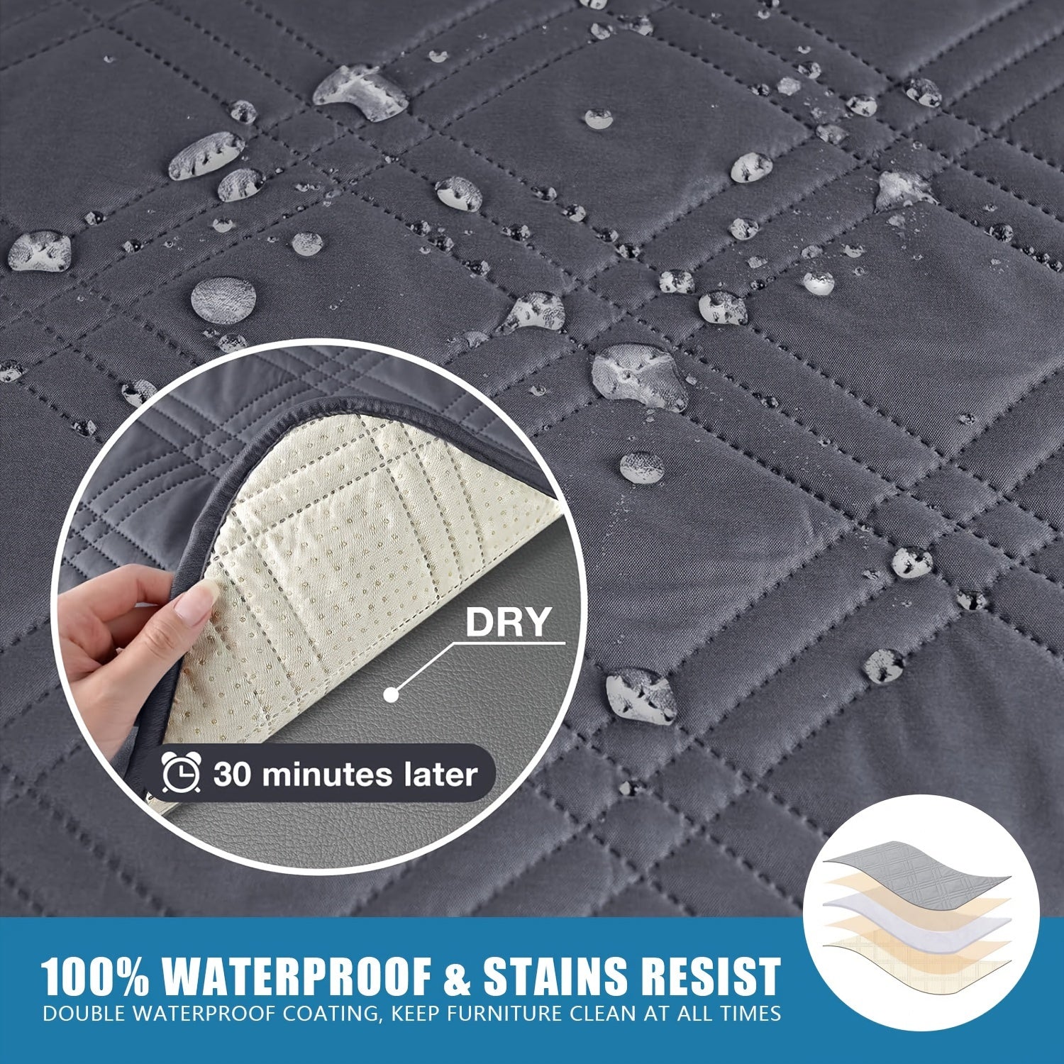 Waterproof, Non-Slip Recliner Chair Cover – Washable Furniture Protector with Pocket