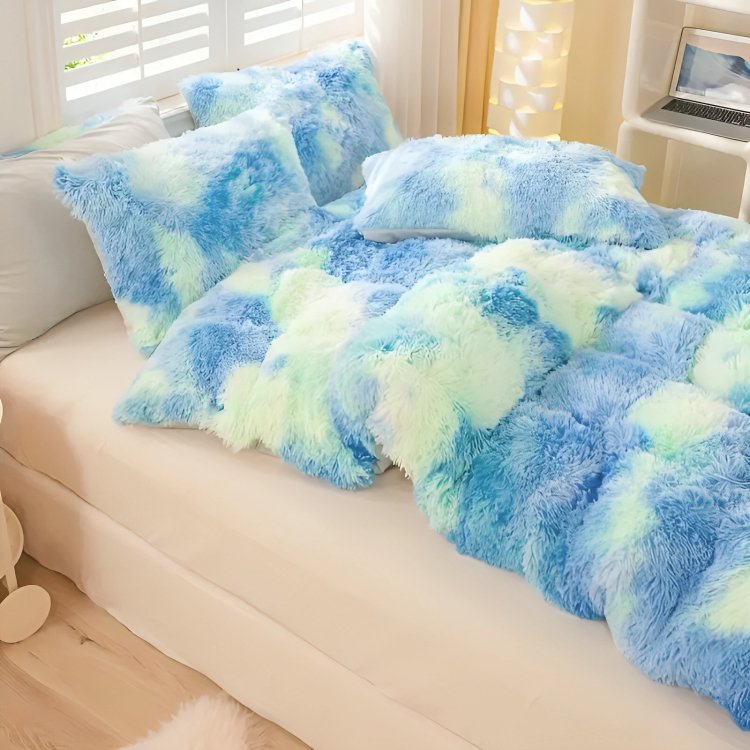Calming Tie-Dye Plush Duvet Cover + 2 Pillow Cases