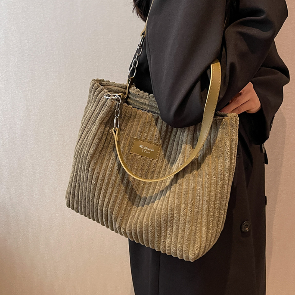 Luxe Corduroy Tote Bag