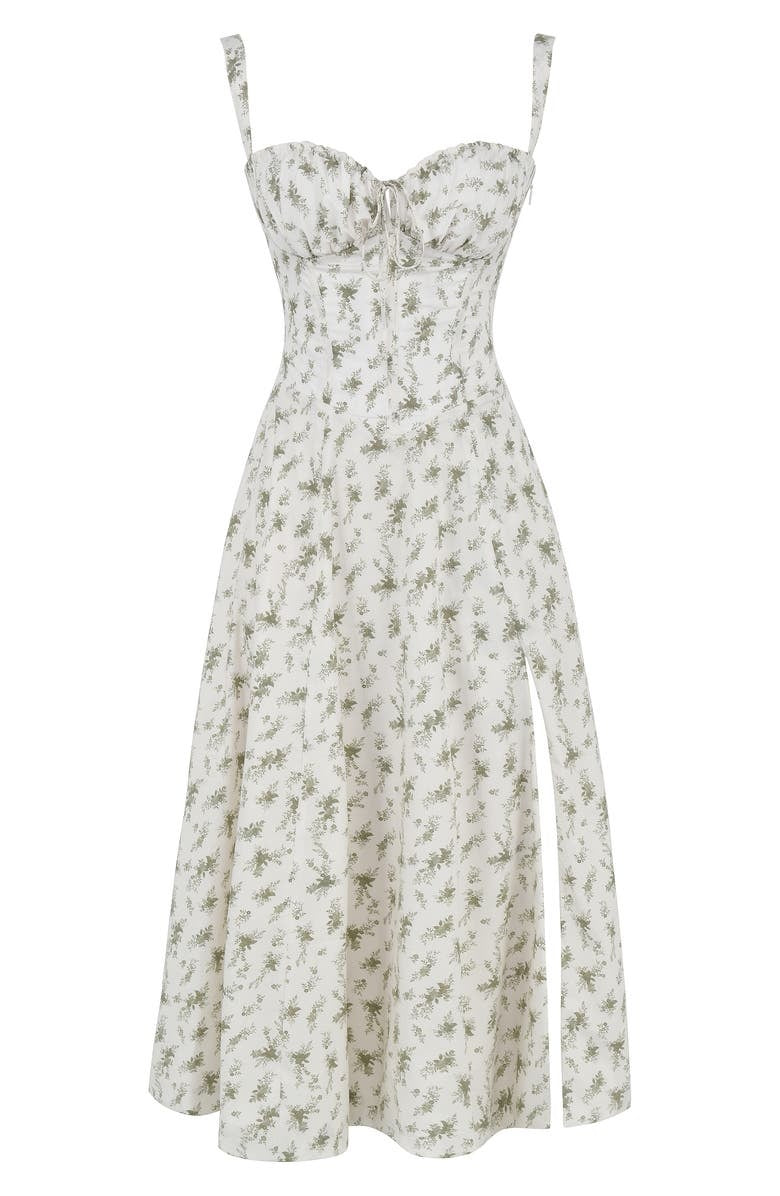 Colette | Floral Strapless Dress With Curved Waist