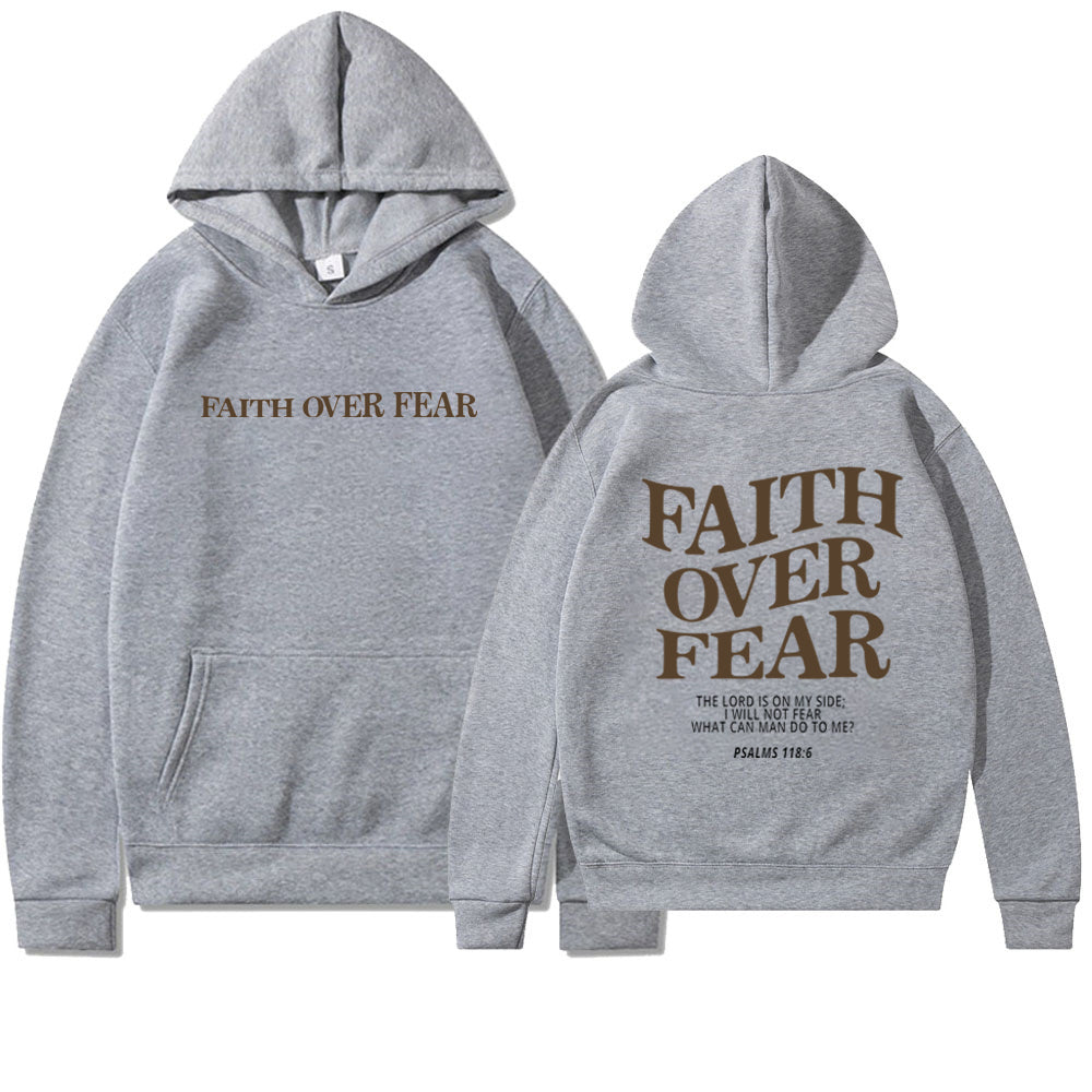 Faith Over Fear Hoodie - Unisex Pullover with Bible Verse