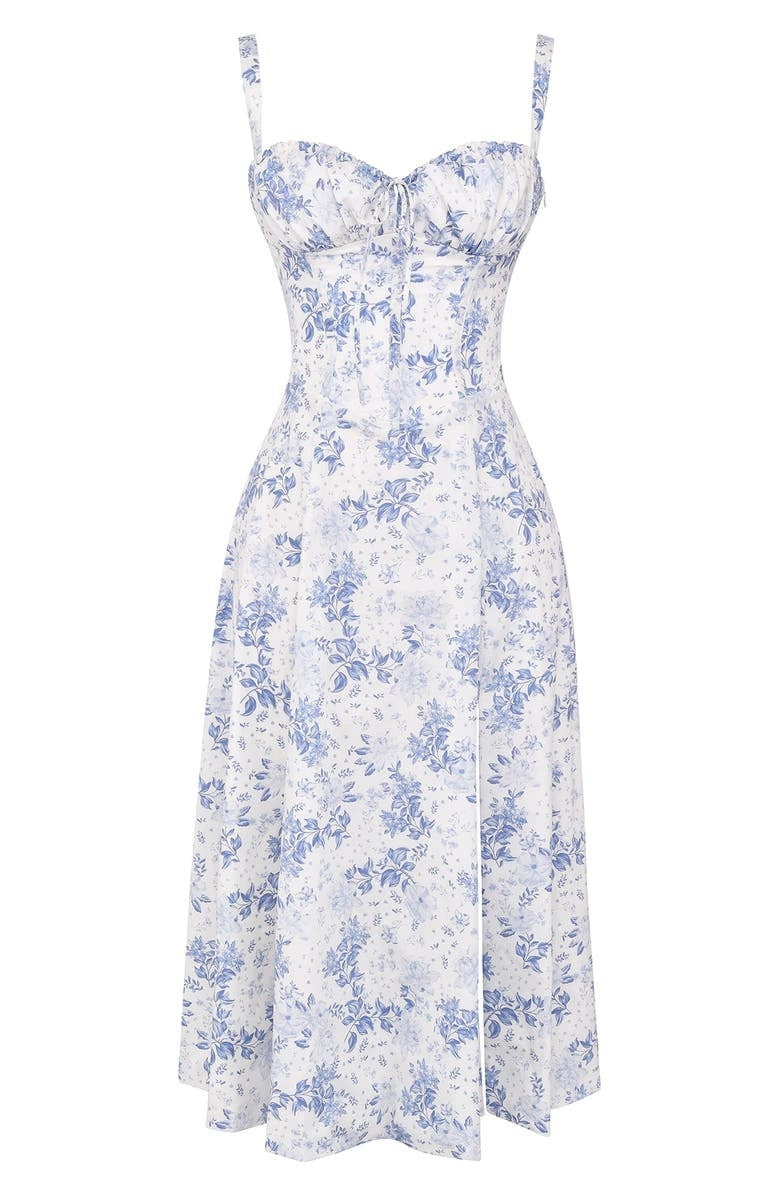 Colette | Floral Strapless Dress With Curved Waist