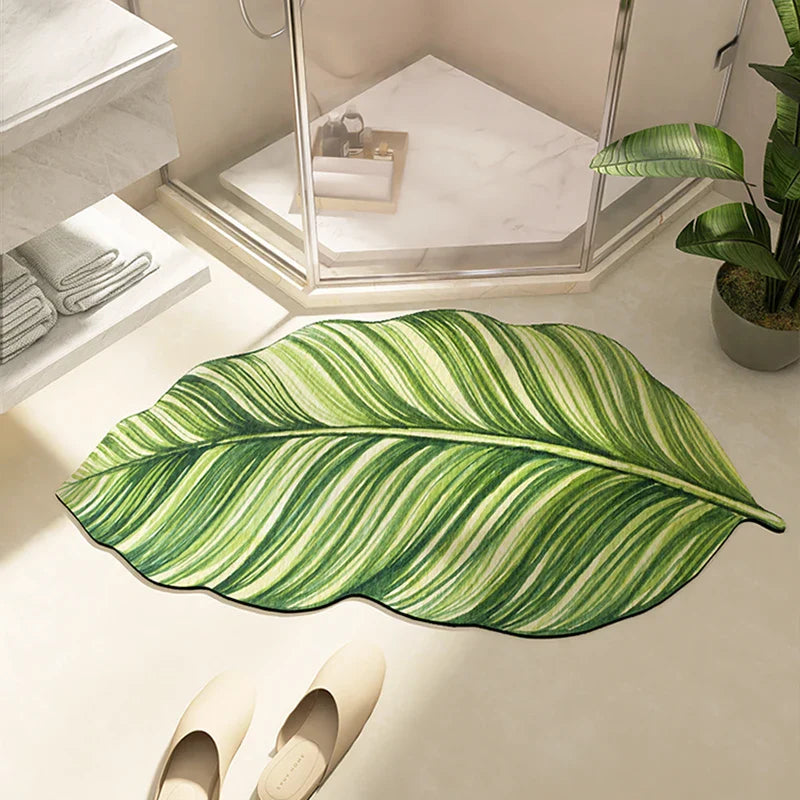 Leaf-Shaped Bath Mat • Absorbent & Anti-Slip