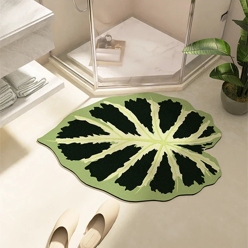 Leaf-Shaped Bath Mat • Absorbent & Anti-Slip