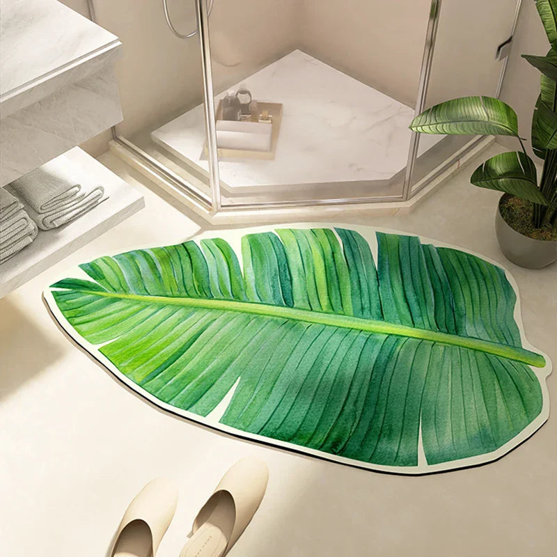 Leaf-Shaped Bath Mat • Absorbent & Anti-Slip