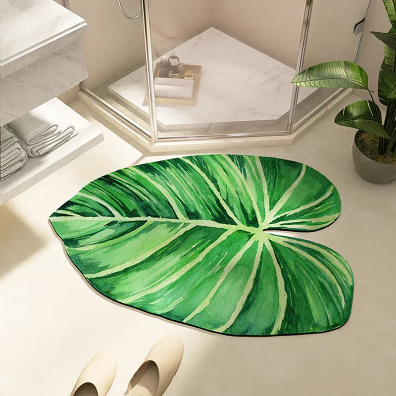 Leaf-Shaped Bath Mat • Absorbent & Anti-Slip