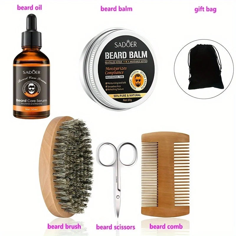 Ultimate Beard Grooming Kit for Men – 5-in-1 Beard Growth & Care Set