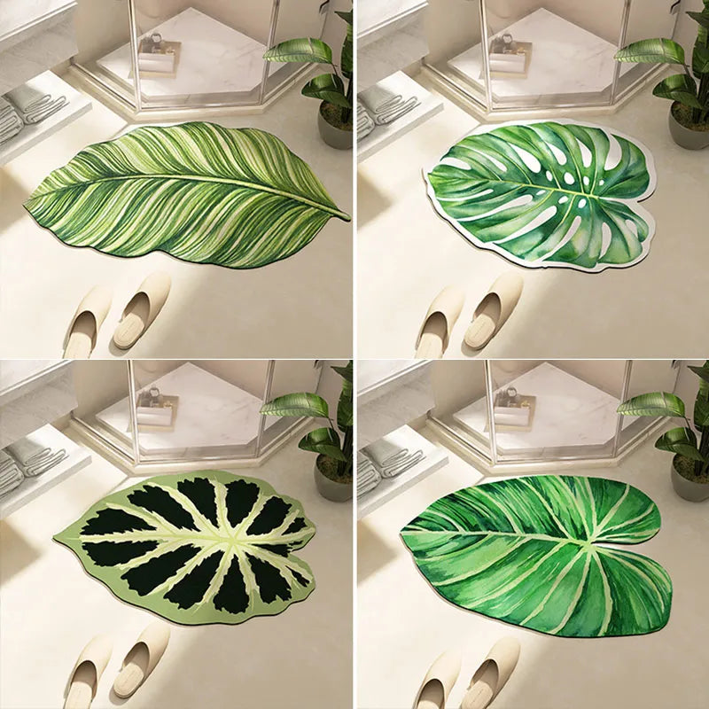 Leaf-Shaped Bath Mat • Absorbent & Anti-Slip