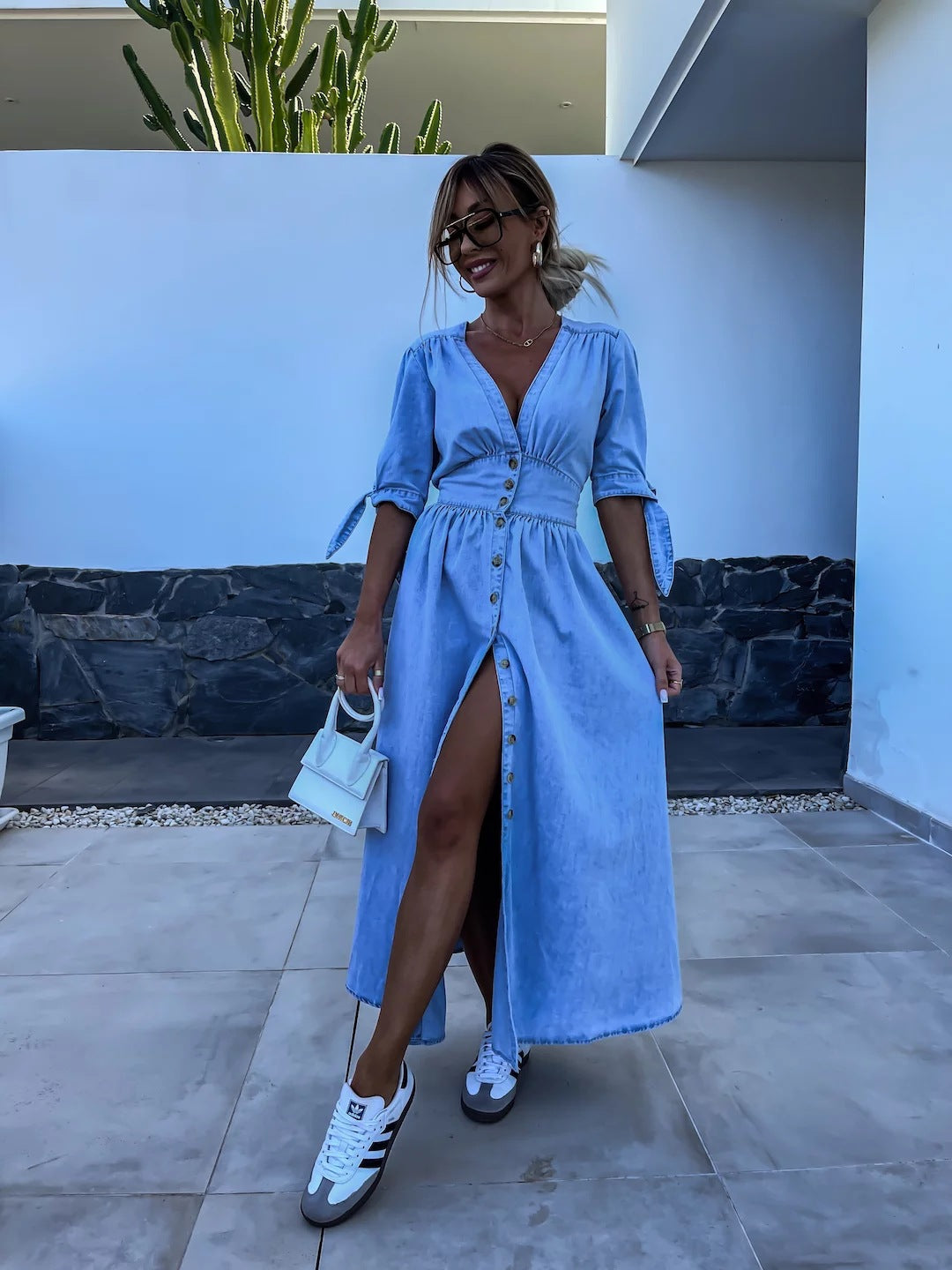 Julia™ | Stylish Long Denim Dress