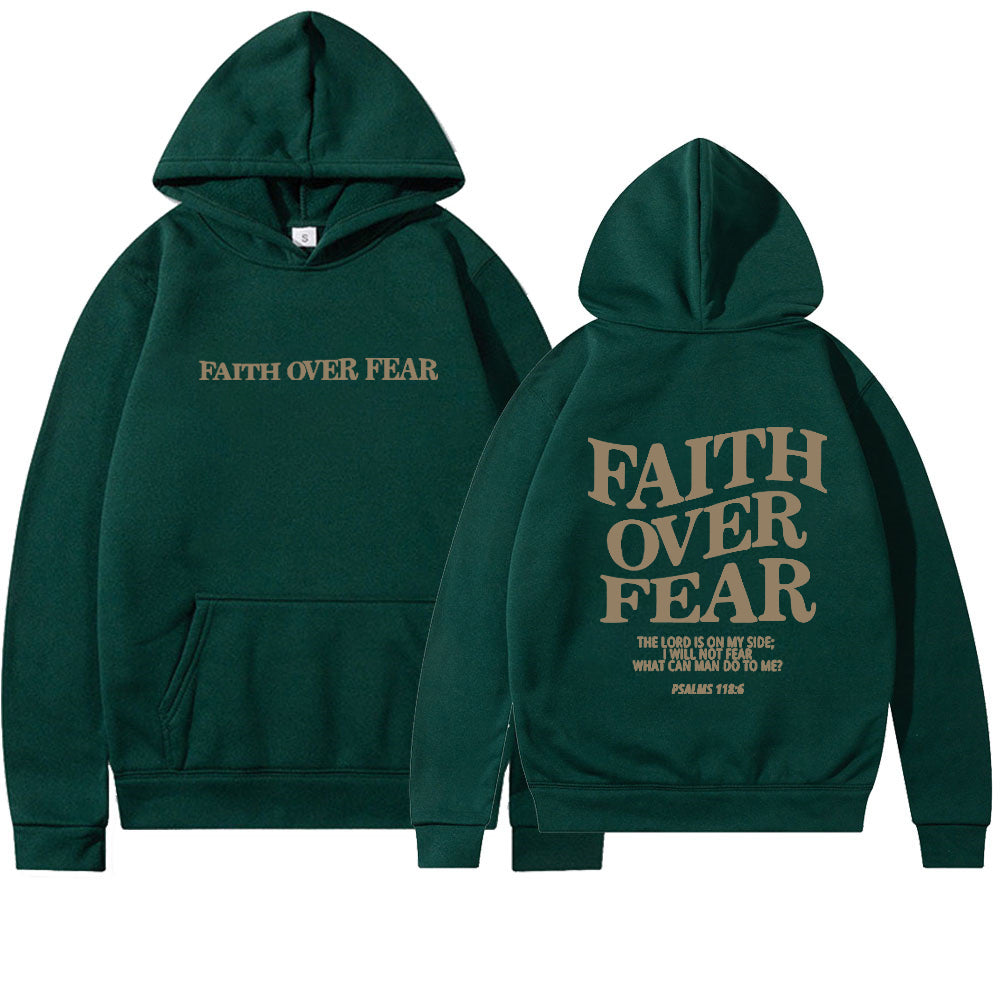 Faith Over Fear Hoodie - Unisex Pullover with Bible Verse