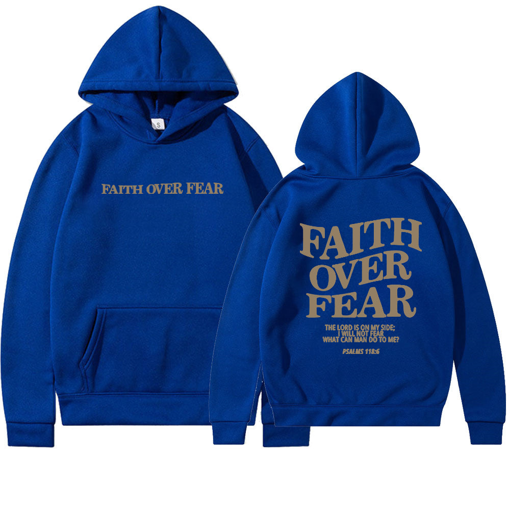 Faith Over Fear Hoodie - Unisex Pullover with Bible Verse