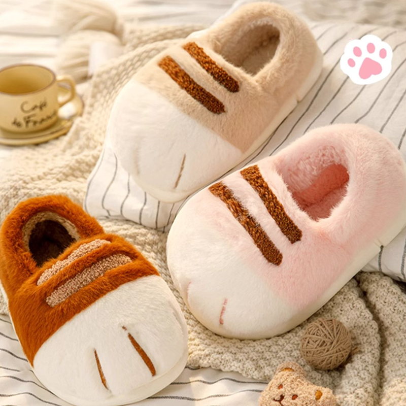 Cat Paw Slippers – Ultra-Soft Plush Animal Paw Slippers for Women & Men